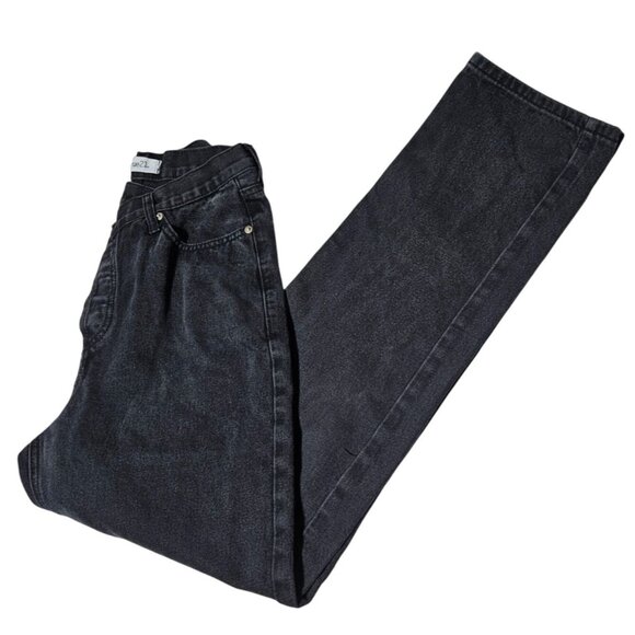 rue21 Jeans Womens Size 6 Button Fly Boot Cut High Waist Black Denim Pants - Picture 1 of 7